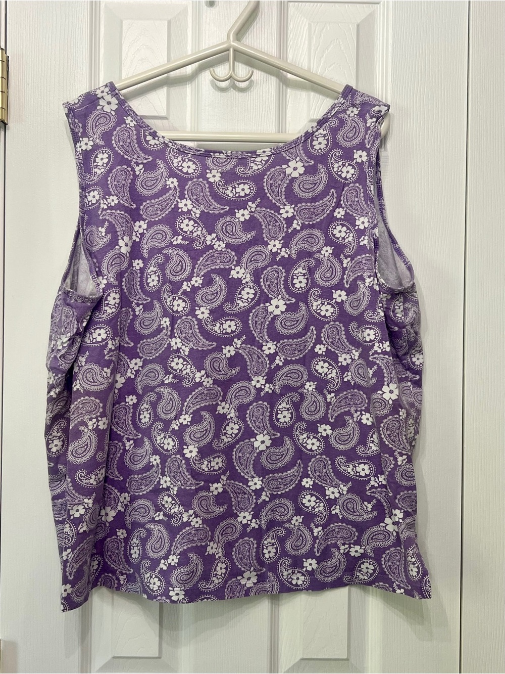 Woman Within Purple Paisley Scoop Neck Tank - Picture 2 of 3